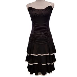 Venus Black/White Ruffles Dress, XS